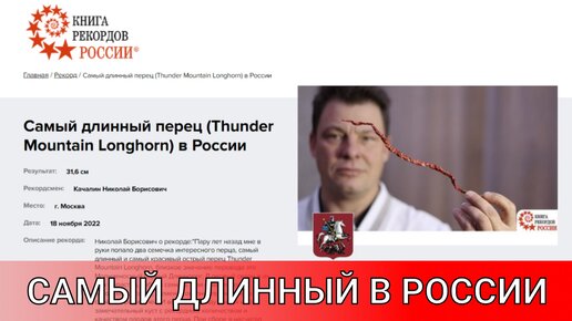 у кого в России самый длинный перец Thunder Mountain Longhorn