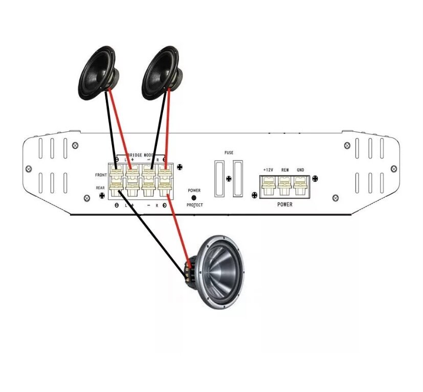 Схема подключения усилителя к магнитоле 4 канального