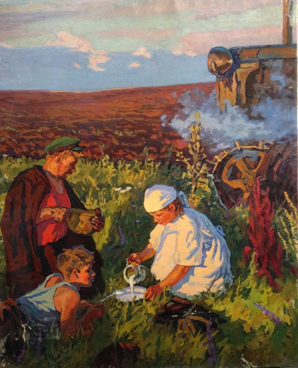 А.Пластов"Ужин тракториста", 1951 г.