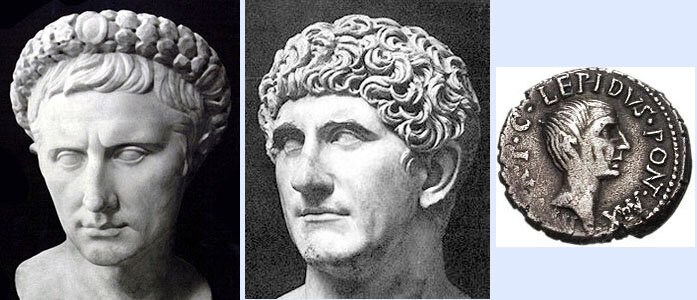 Октавиан, Антоний и Лепид