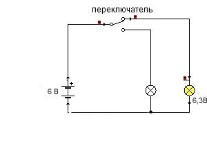 мой рисунок - электросхема с переключателем