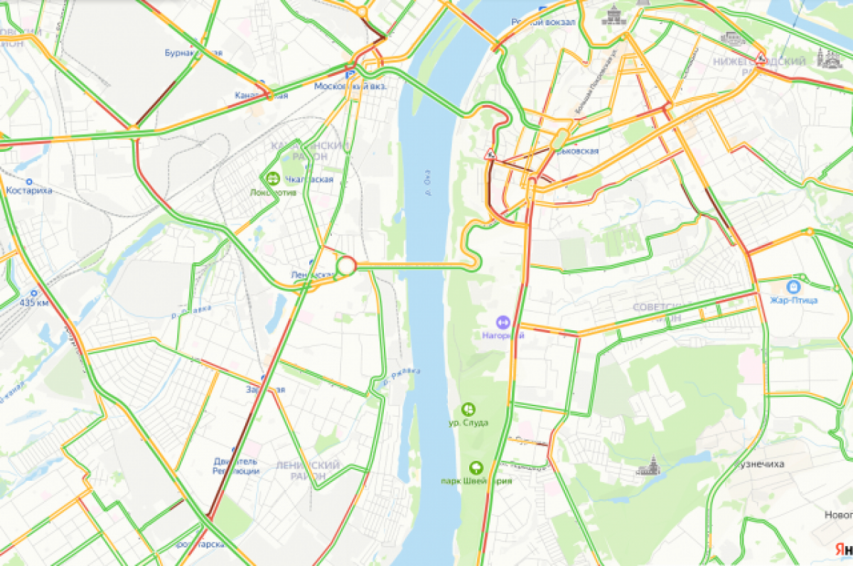    Восьмибалльные пробки сковали Нижний Новгород вечером 25 октября