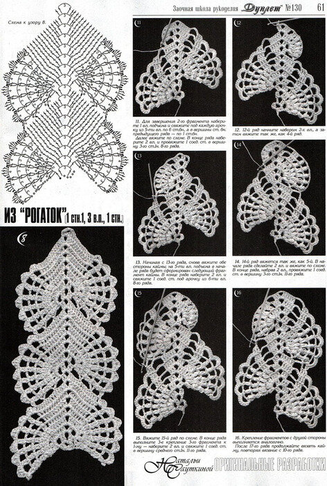 Схемы вязания ленточного кружева. Часть 2