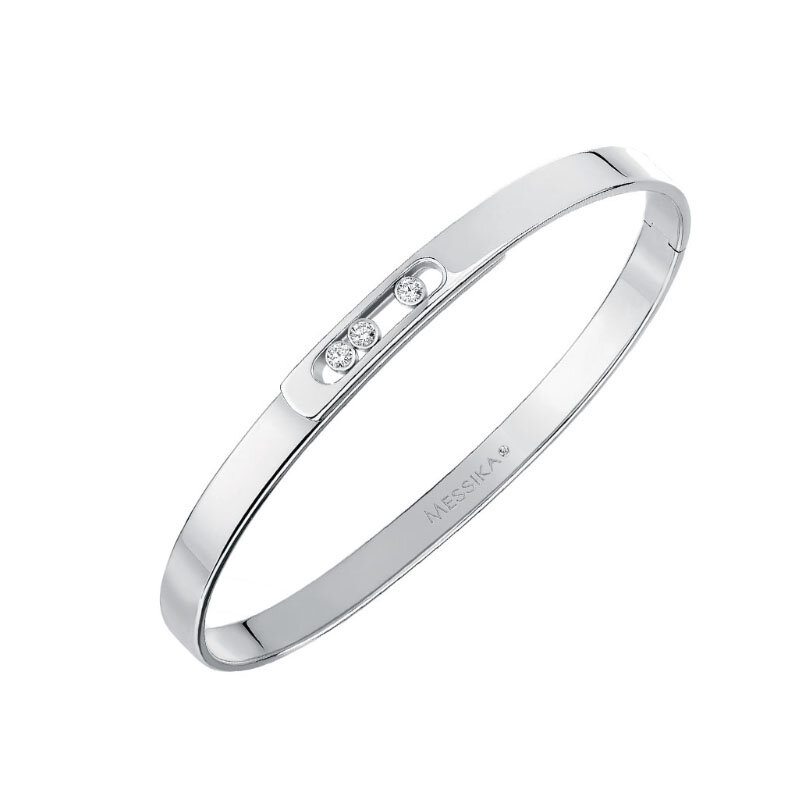 Браслет Messika Move Noa из белого золота с 3 подвижными бриллиантами