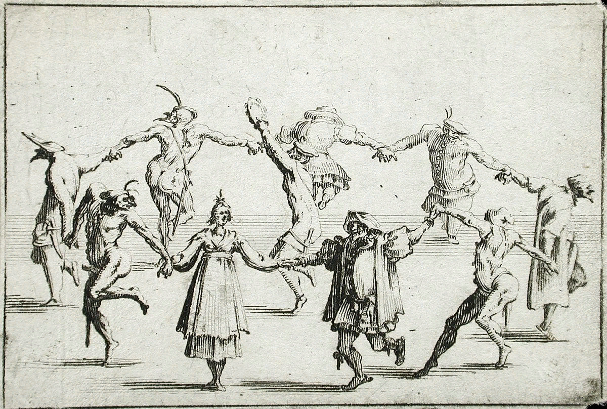 Картина хоровод из красных людей