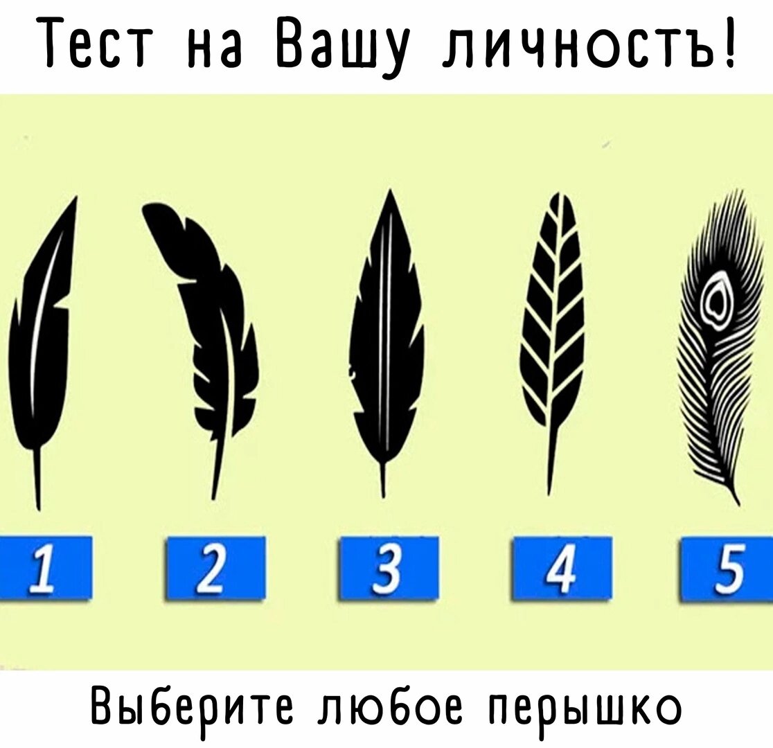 
Перо №1

Мир и гармония царит в твоем окружении, тебе нравятся мирные и спокойные люди. Вы благородная душа, которая любит помогать другим, вы никогда не говорите «нет», и всегда протягиваете руку.

Вам нетрудно общаться с другими, но лучше всего это делать с теми, кто разделяет схожие симпатии и интересы.

Кто-то может подумать, что вы слабый человек, но вы просто вежливы со всеми людьми. У вас много друзей, благодаря вашей способности поддерживать отношения и дружить.

Перо №2

Вы очень легко адаптируетесь и быстро учитесь. Вы перфекционист, и стараетесь проявить себя.

Вы цепкий и опытный человек. Любите проводить время с друзьями. Но иногда вы полностью изолируете себя, что-бы проводить время в одиночестве и лучше узнавать себя, однако это не плохо. Но пусть близкие вам люди знают, насколько они важны для вас. Потому что иногда вы можете заставить их поверить, что проблема вашего отчуждения скрывается в них.

Перо №3

Независимость твоя черта. Вы всегда преследуете свои цели и мечты, вы рискованны и предприимчивы. Если вы падаете, вы легко встаете и не боитесь неудач, потому, что неудачи делают вас великим и мудрым человеком.

Единственное, на что стоит обратить внимание — это в выборе друзей.

Перо №4

Сильный характер — это то, что характеризует вас. У вас есть много воображения и способности решать проблемы. Вы всегда в поисках лучшего решения.

Иногда вам трудно понравиться другим. Ваш характер заставляет думать, что вы «босс», но когда узнают вас больше, то понимают, что это не так.

Люди легко замечают ваше присутствие благодаря вашей сильной и внушительной личности. Вас не легко обмануть, у вас есть веские аргументы.

Вы требуете много и любите совершенство. Вам просто нужно помнить, что его не существует. Начните наслаждаться каждым моментом, каждой ошибкой и опытом, умейте расслабляться, это просто жизнь!

Перо №5

Вы — художник с впечатляющим творческим потенциалом и воображением. Иногда вы не в полной мере доверяете своим способностям, и это не позволяет вам расти.

Вы так боитесь неудачи, не понимая, что именно этот страх и приводит вас к стагнации. У вас есть особая чувствительность к деталям. Вы перфекционист, и всегда стараетесь изо всех сил, ожидая того же от других.

Вы должны преодолеть свои страхи и не навязывать проблемы, вы очень способный и умный человек, попробуйте!