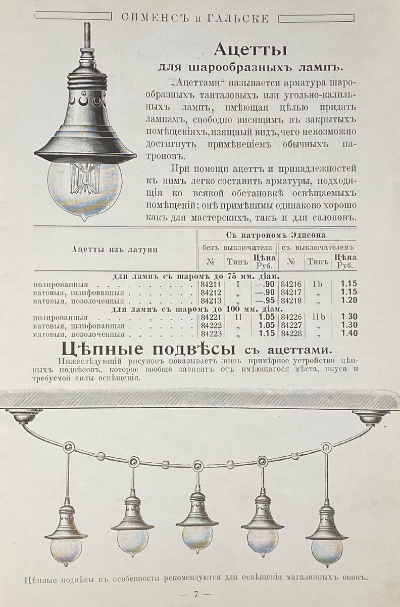 Красивые лампы и люстры можно было купить в 1909 году в Петербурге.  Прейскурант Сименс и Гальске. | Владимир Артамонов | Дзен