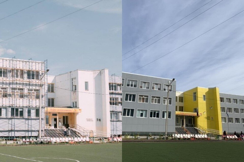     Преображение школы №33 в Якутске. Фото: пресс-служба администрации Якутска / 2ГИС