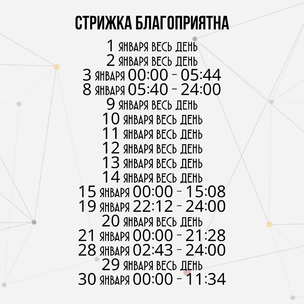 Календарь красоты на январь Лариса Сабитова Дзен