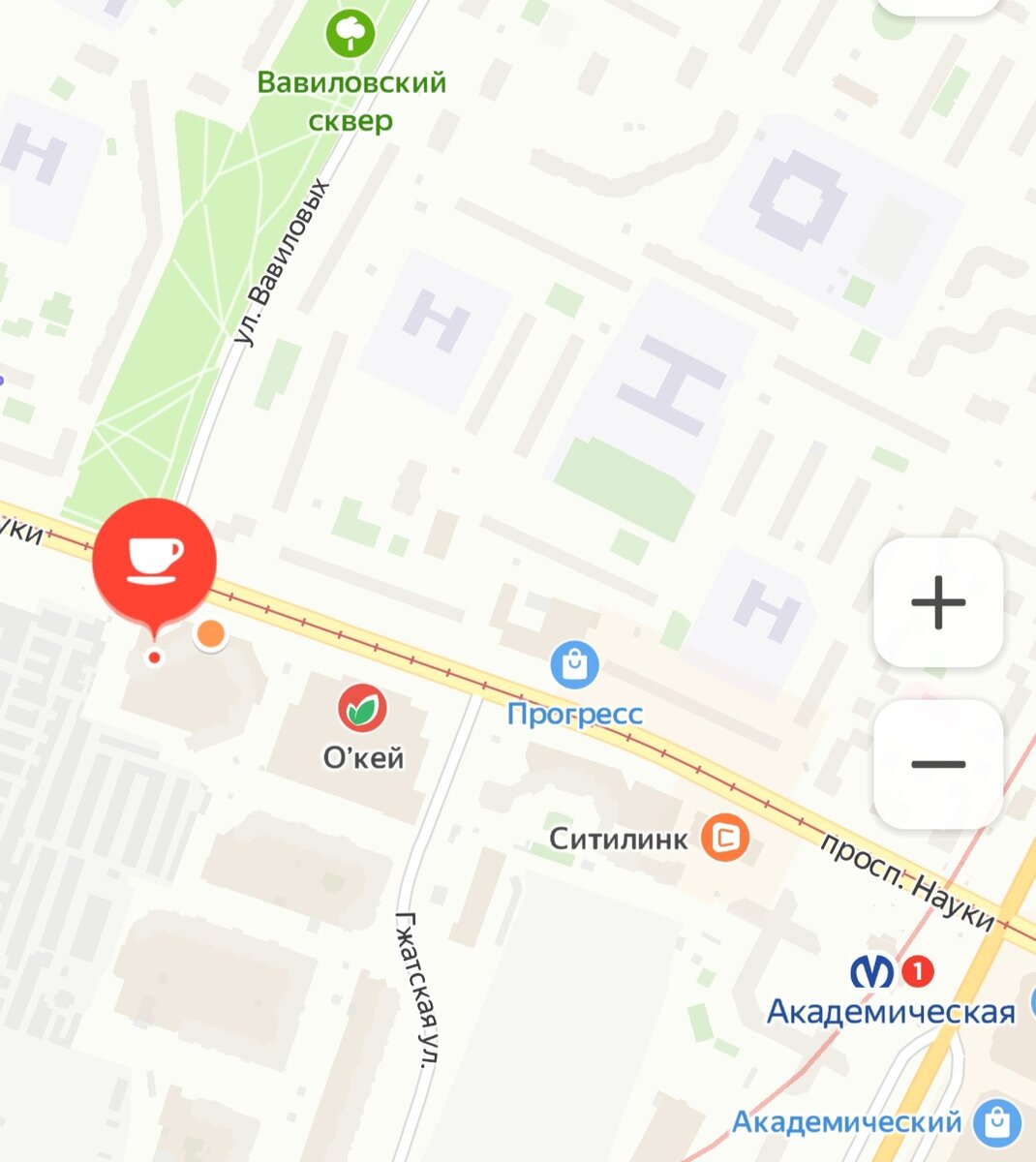 Адрес кафе на карте