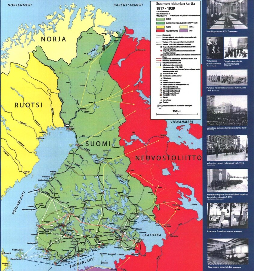 Карта финляндии в 1939 году