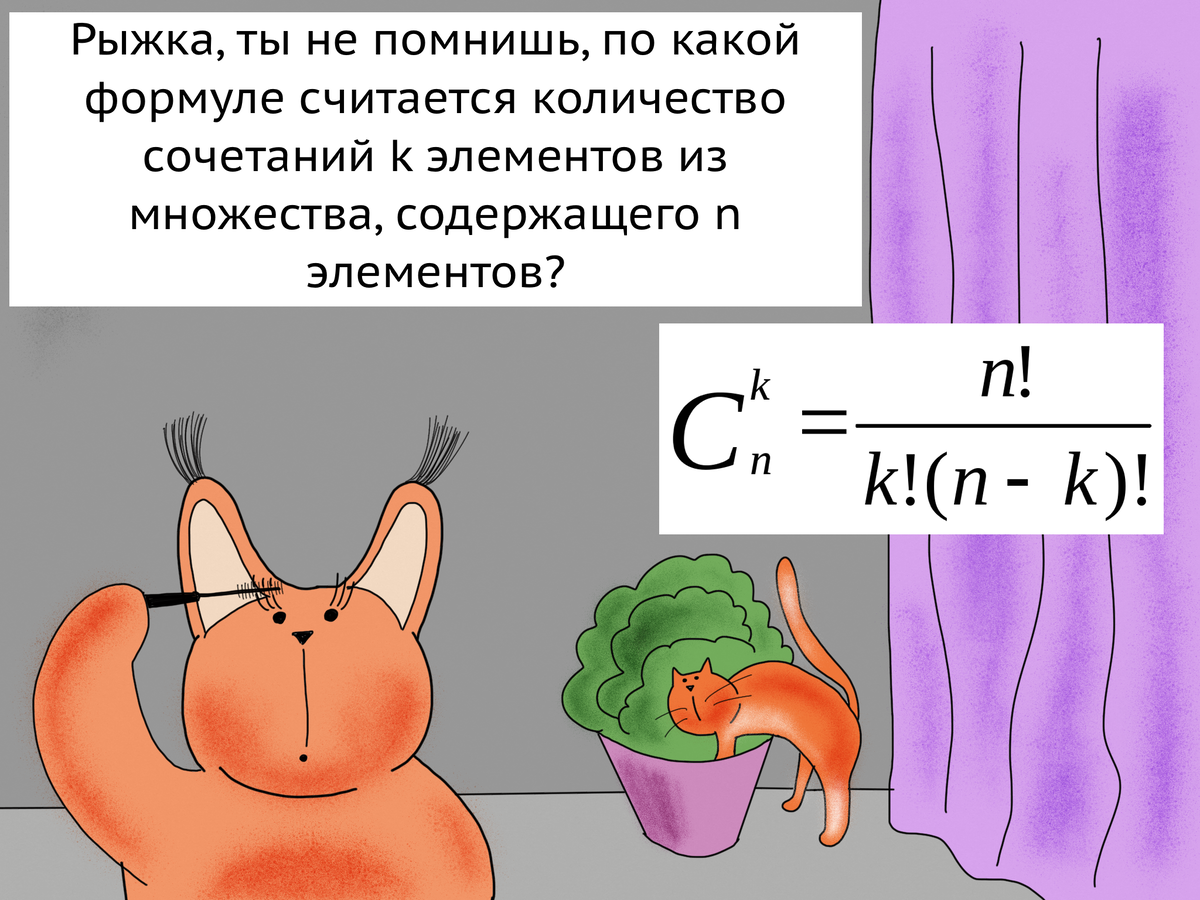 Формула расчета количества сочетаний