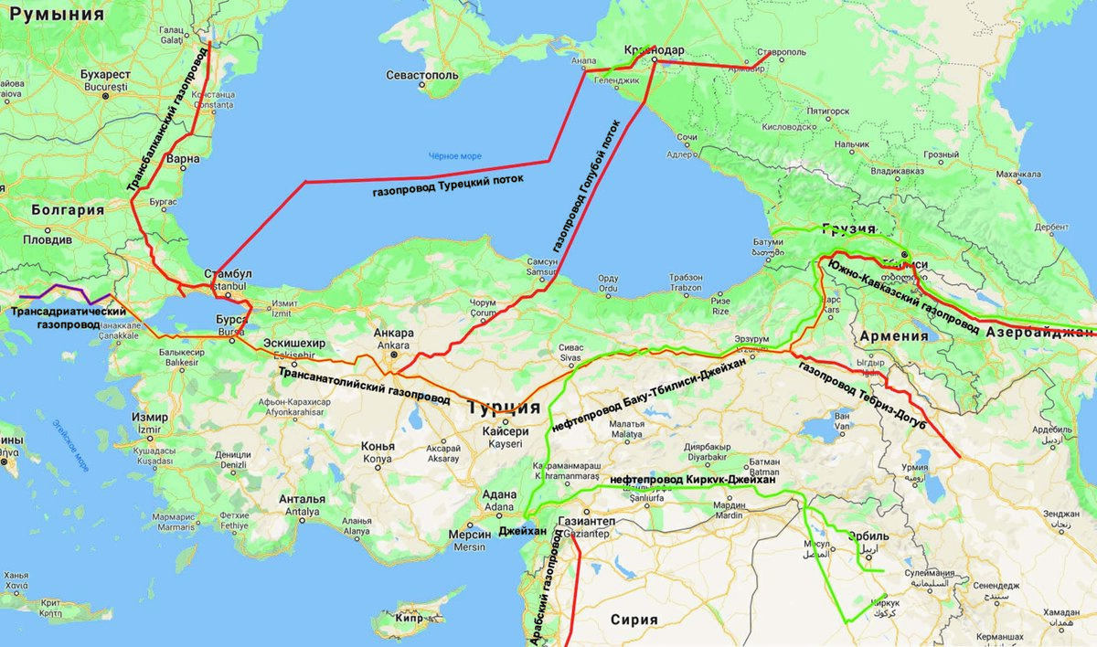 карта из россии в турцию