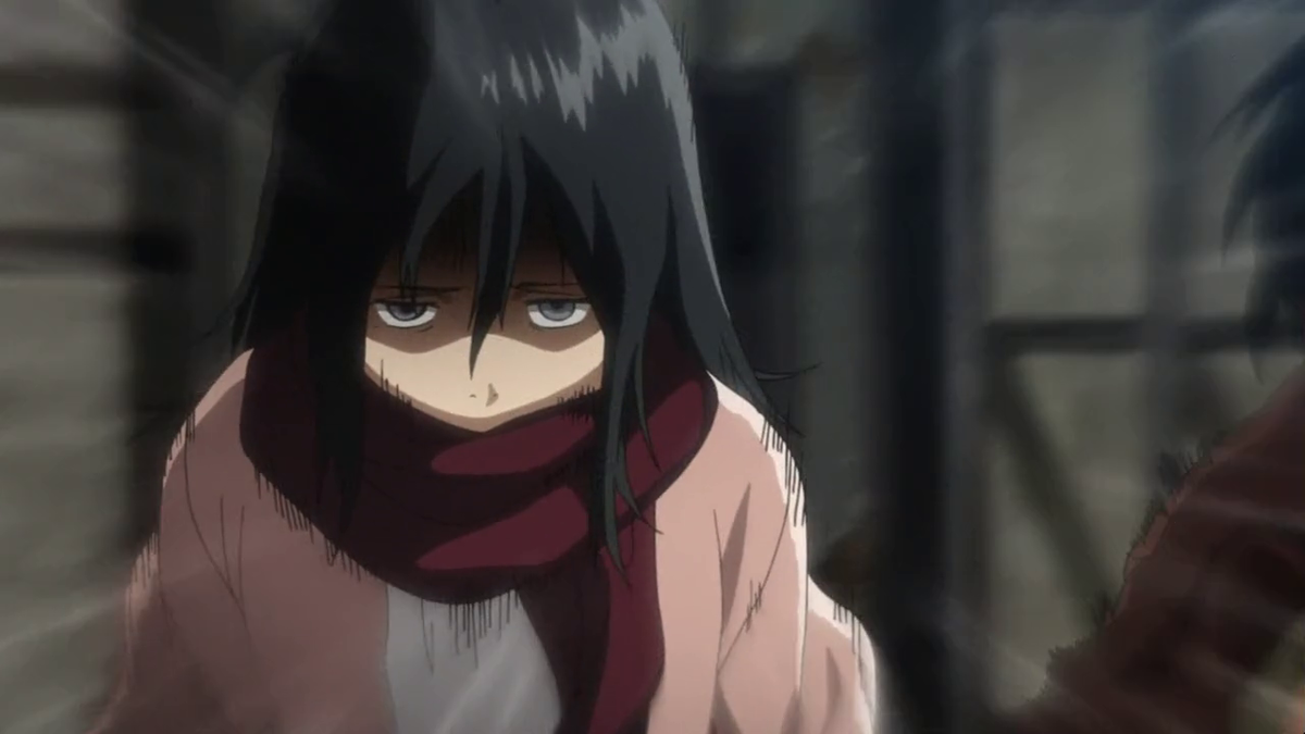 Микаса всегда бросалась в бой за Эреном, дабы защитить его. При этом она всегда сохраняла полное спокойствие. Как и всегда.