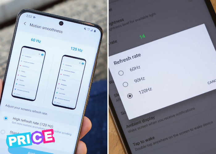Смартфон с частотой обновления 120 Гц.