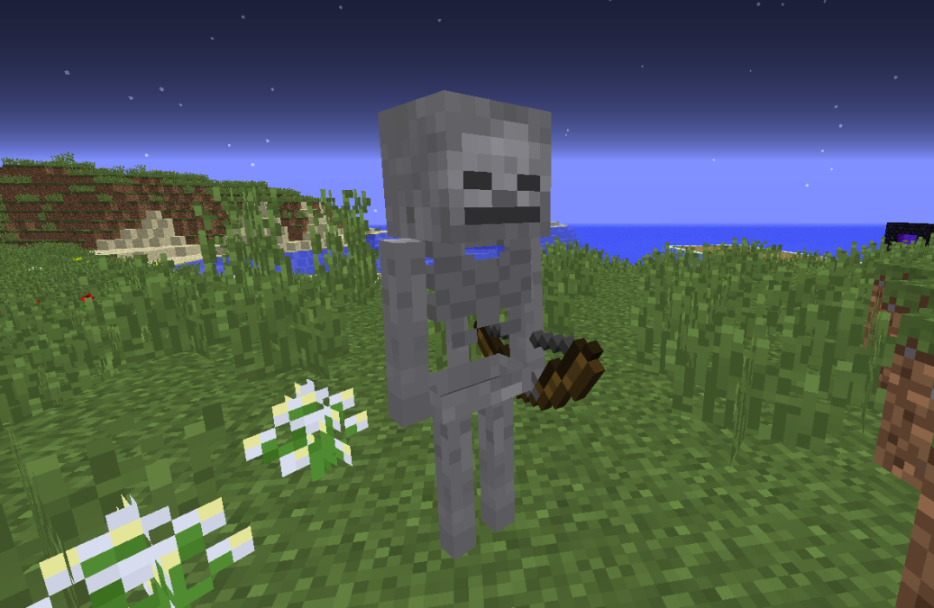 Скелет с луком в левой руке