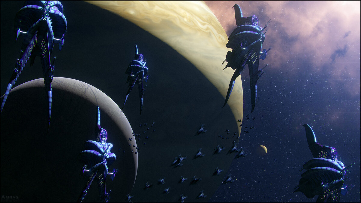 Минбраский флот на орбите планеты