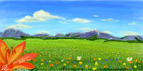 Название: "Цветочное поле Забайкалья" 🖼️🌄🌞 
Авторская работа
Стандартное граффити контакта
Инструмент: планшет
Время затраченное на работу: 3 часа
Дата создания: 3.06.2012г.
Автор: Анастасия Белякова