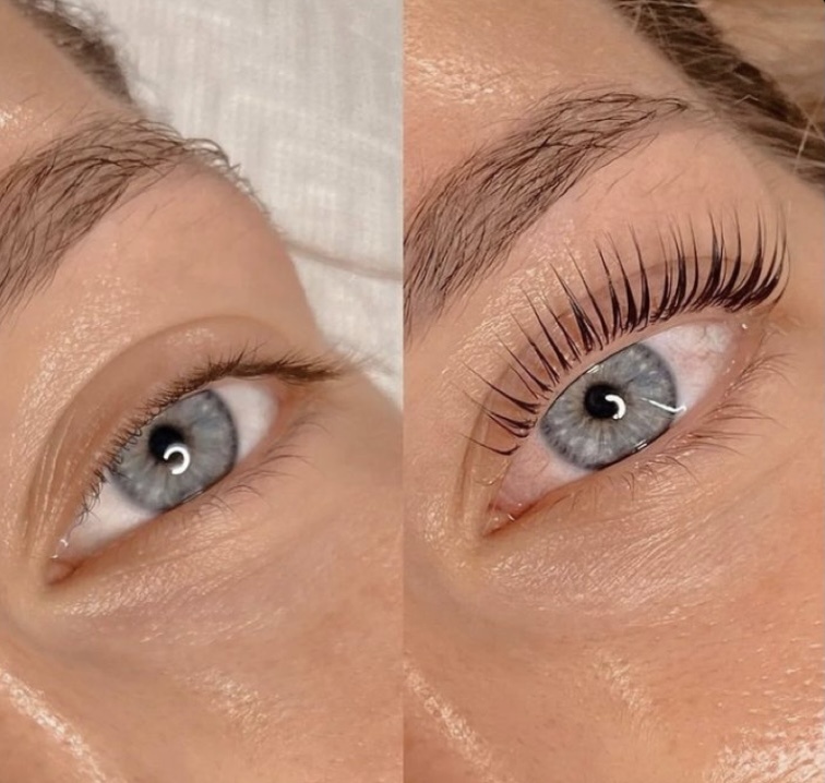 Так выглядет ламинирование ресниц + питание витаминами и + окрашивание краской 