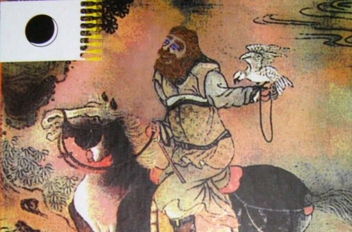Изображение Яндекс Картинки. Китайский рисунок с образом Чингисхана на охоте.