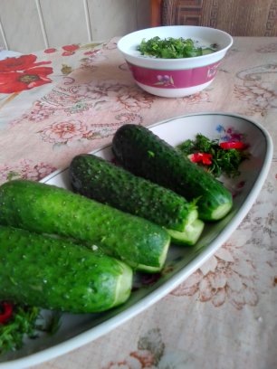 Огурчики с зеленью
