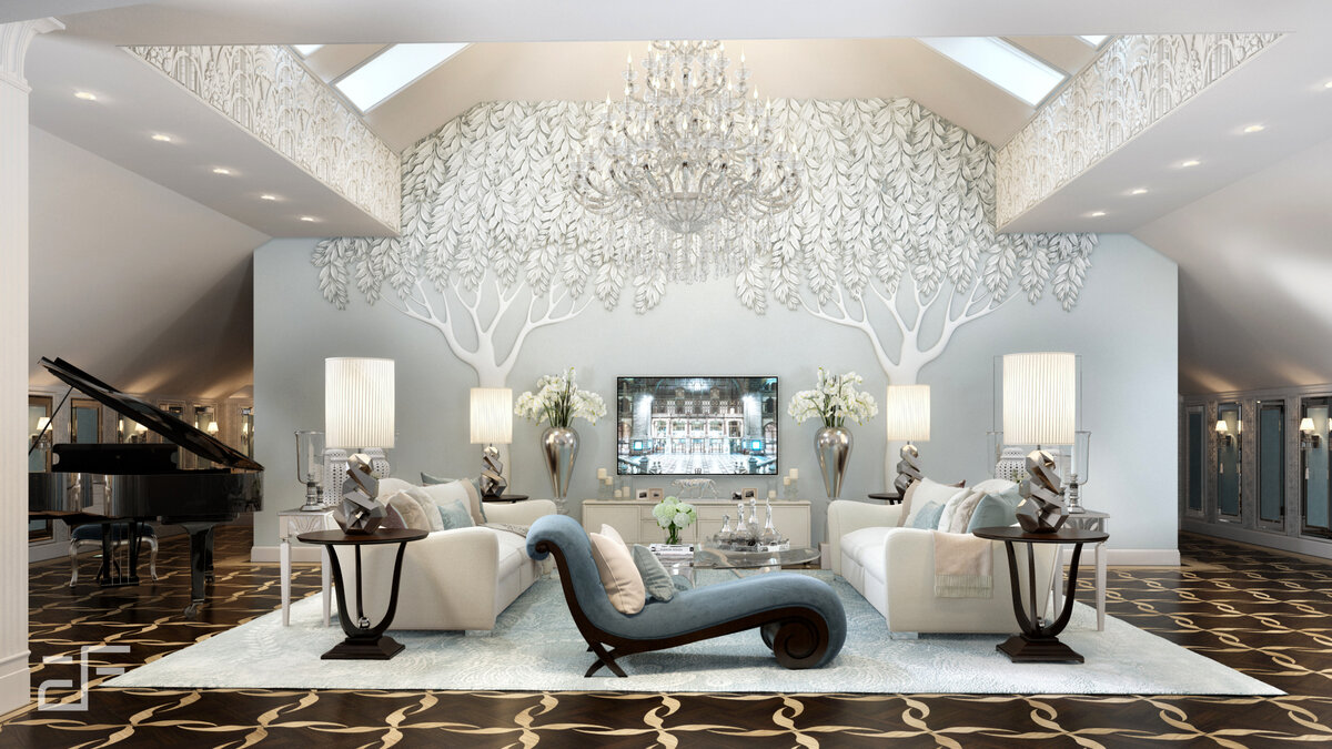 Дизайн интерьера мансарды в неоклассическом стиле