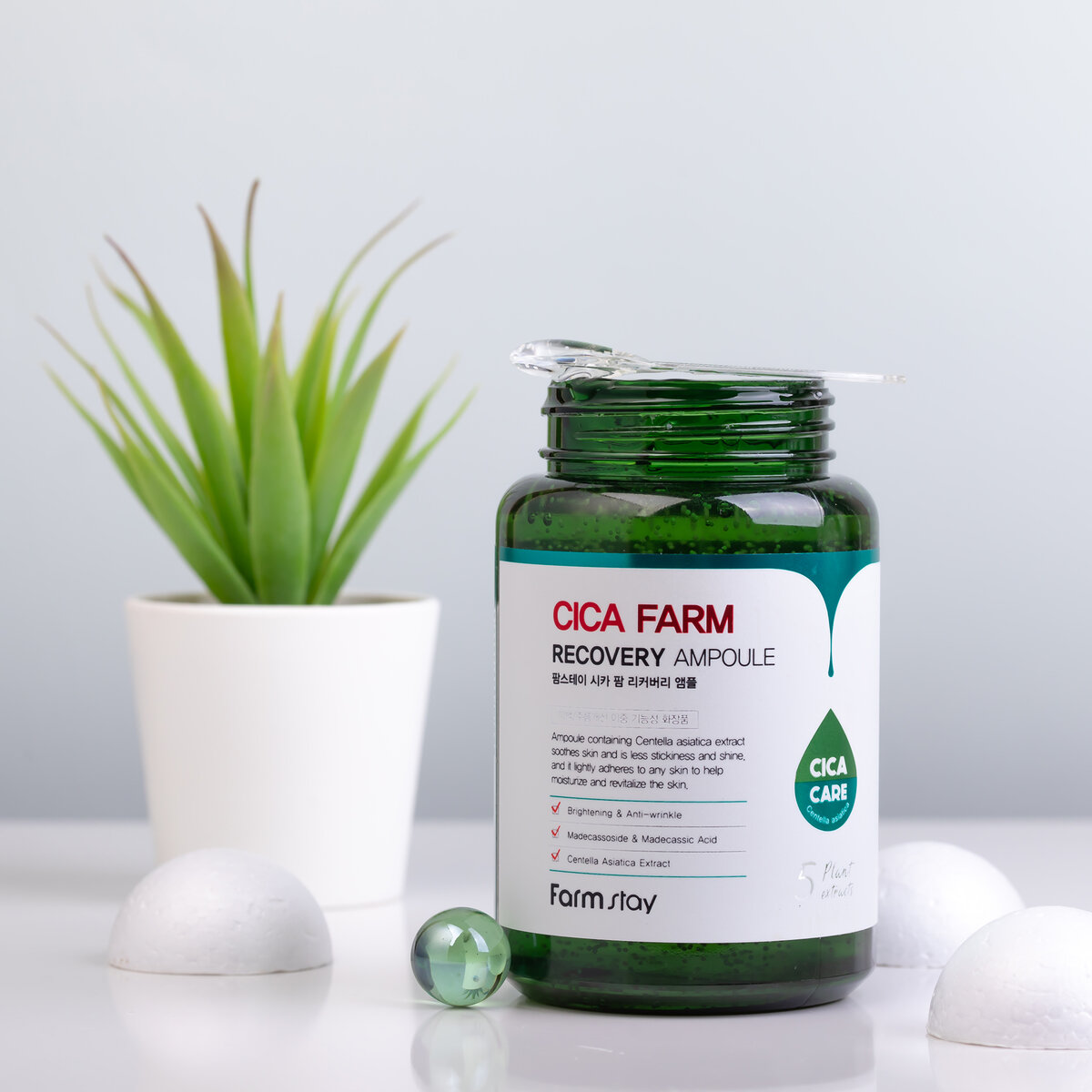 Многофункциональная ампульная сыворотка с экстрактом центеллы азиатской FarmStay Cica Farm Recovery Ampoule