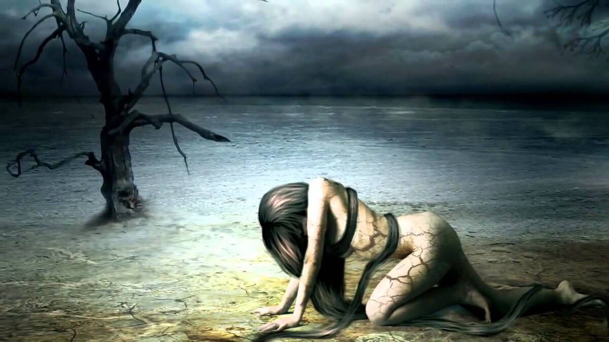 Моё постоянное душевное состояние и глубокое осознание того, что я нахожусь в плену у демонов, наедине сама с собой, пораженная главным змеевидным оккульным бесом, который живёт в людях ещё с первородных времен, когда Ева съела свой плод и змей вошёл в неё и стал переходить по наследству, из поколения в поколение. 