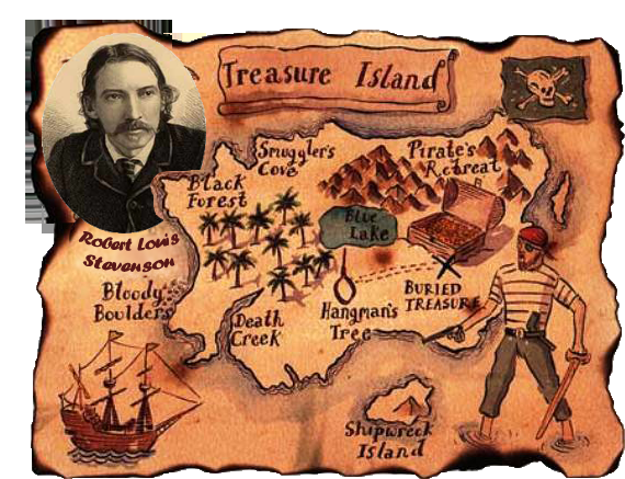 Карта из книги Стивенсона «Остров сокровищ»