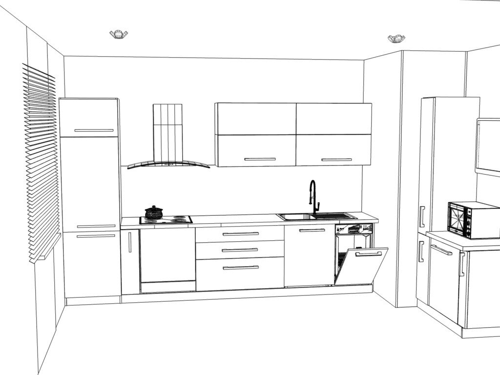 Деталировка кухни. Кухня рисунок карандашом. Интерьер кухни карандашом. Эскиз кухни. Дизайн кухни эскиз.