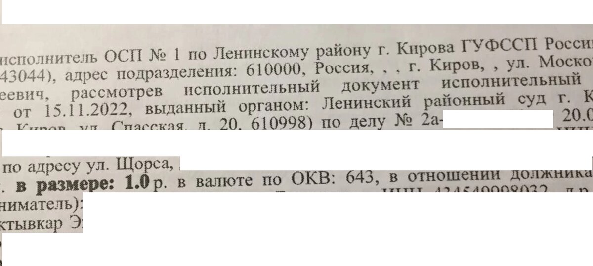 скрин ИП на 1  рубль