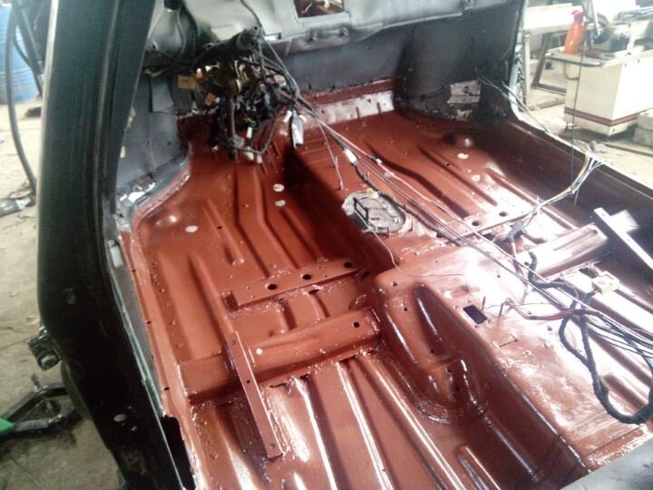 Обработка корабельным суриком.