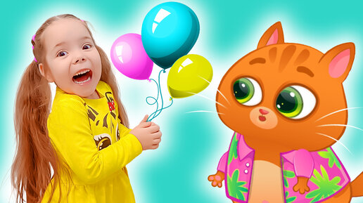 Мультик для детей про котика Bubbu | Настя и Бубу котик идут на день рождения кошечки Кис Кис