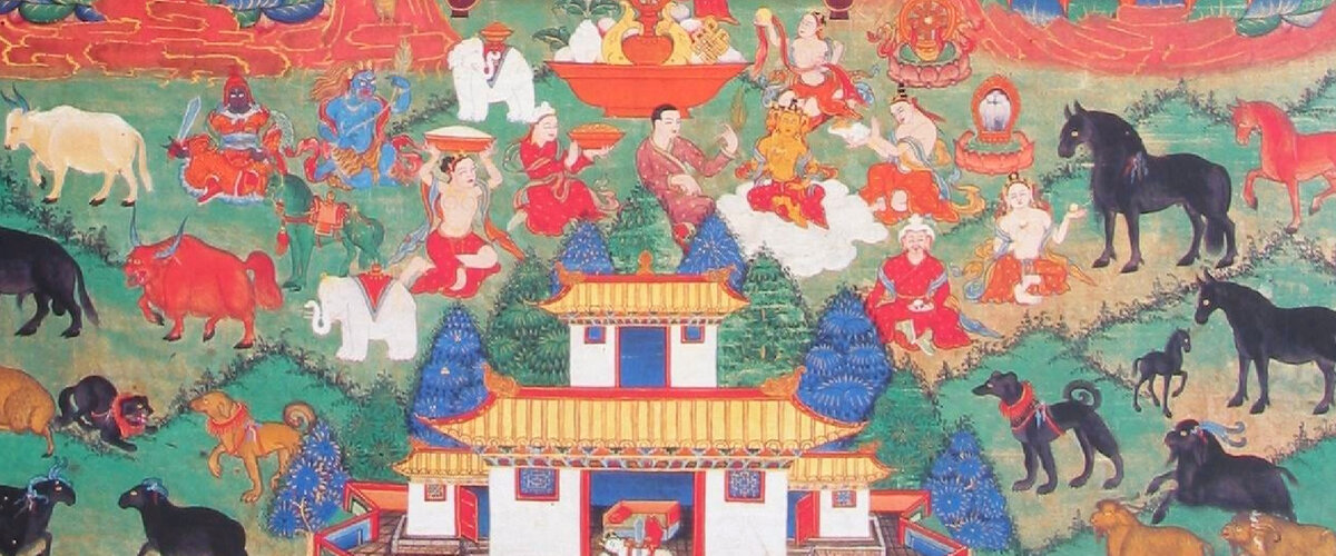 Фрагмент танки. Монголия, XIX в. Эл. ресурс URL: https://www.himalayanart.org/items/77156