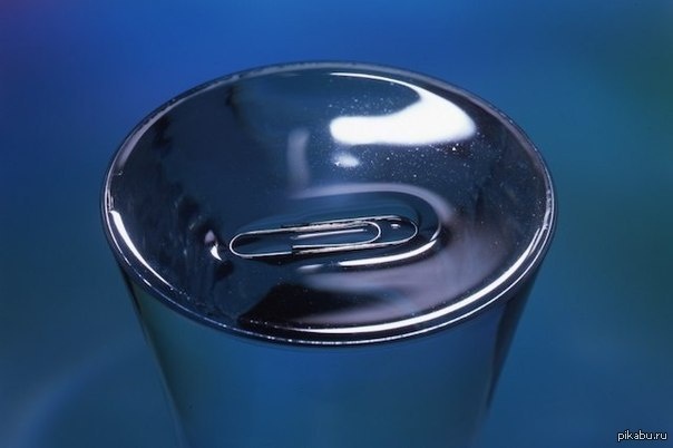 Пример поверхностного натяжения