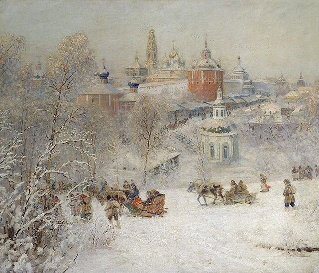 В обители. Троице-Сергиева Лавра. 1917 г. х/м