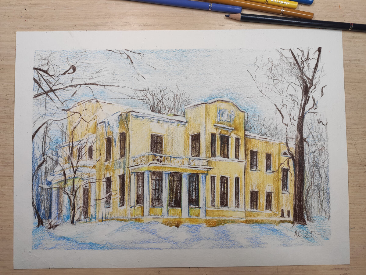 Рисунок мой. ) Архитектуру рисовать не люблю, но иногда находит настроение)