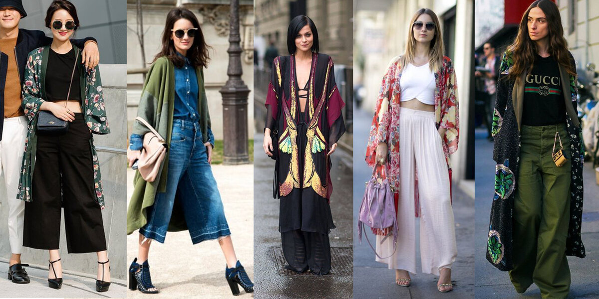 Широкие брюки плюс кимоно