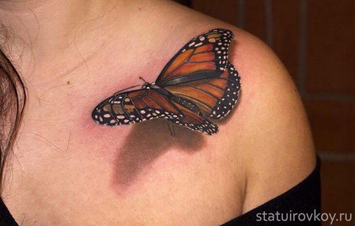 Татуировки бабочки 3д (77 фото)