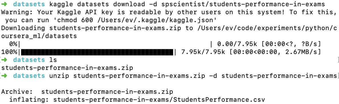Файл StudentsPerformance.csv - то, что там нужно.