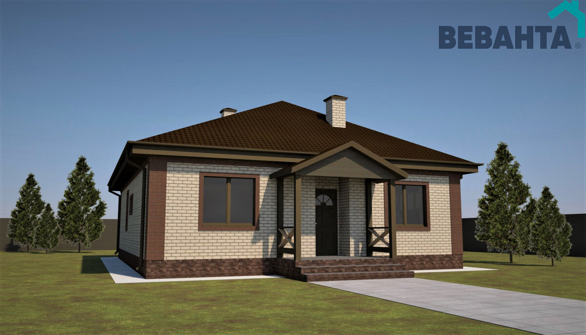 Главный фасад дома. Скромная, но симпатичная отделка из высококачественных материалов