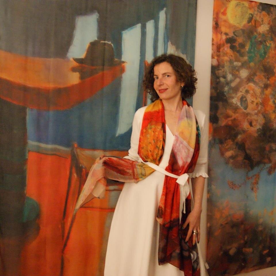 Маня на презентации её палантинов 9 февраля 2019