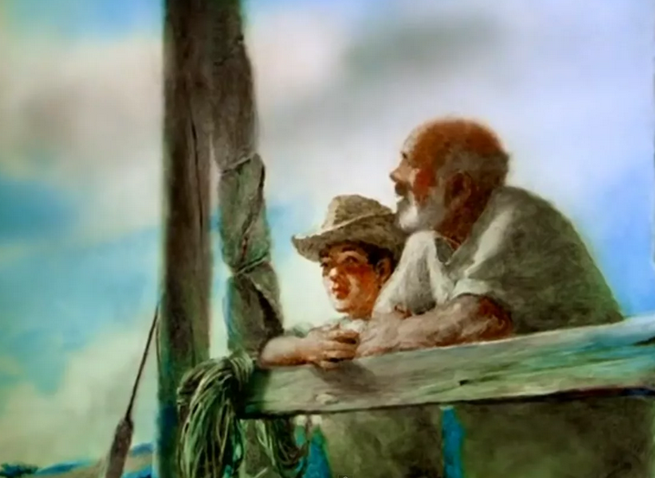 Кадр из мультфильма "Старик и море", 2000г.