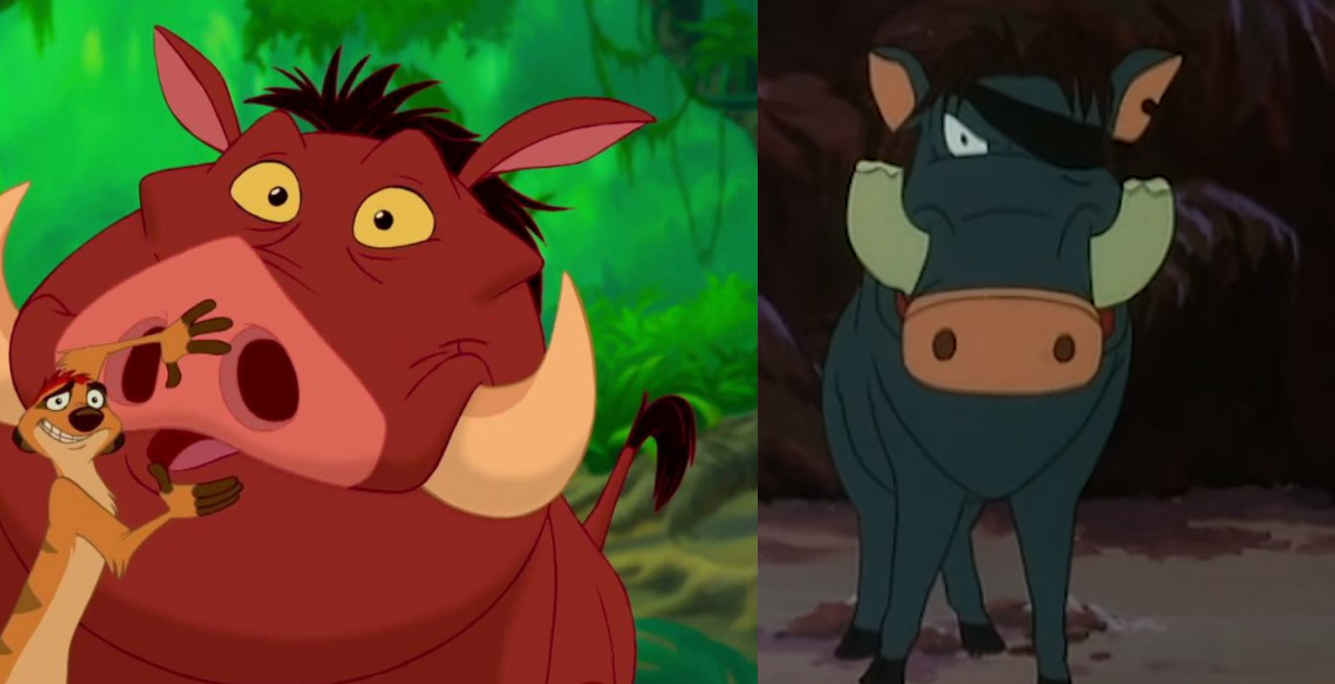 Кадры из мультфильмов "Король лев" 1994 г. и "Симба-футболист" 1998 г.