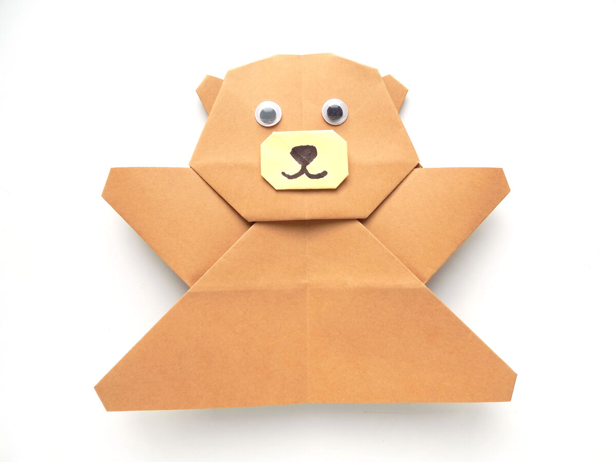 Как сделать медведя из бумаги (оригами)? | Оригами, Животные оригами, Медведь