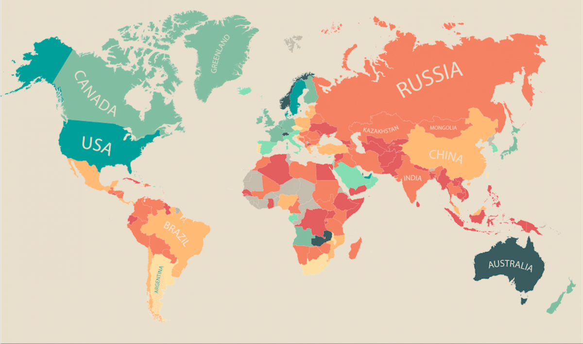 Карта богатых и бедных стран