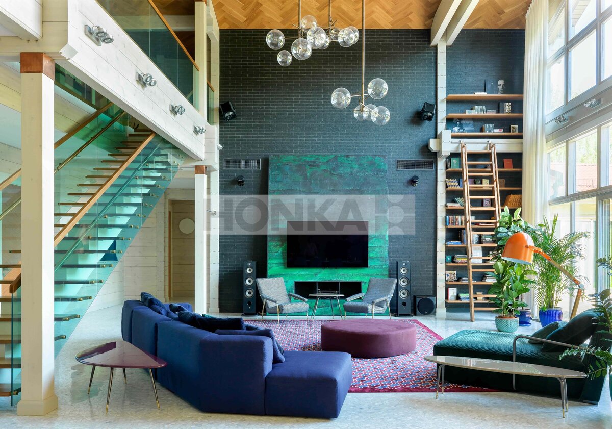 Двусветная гостиная в доме HONKA 
