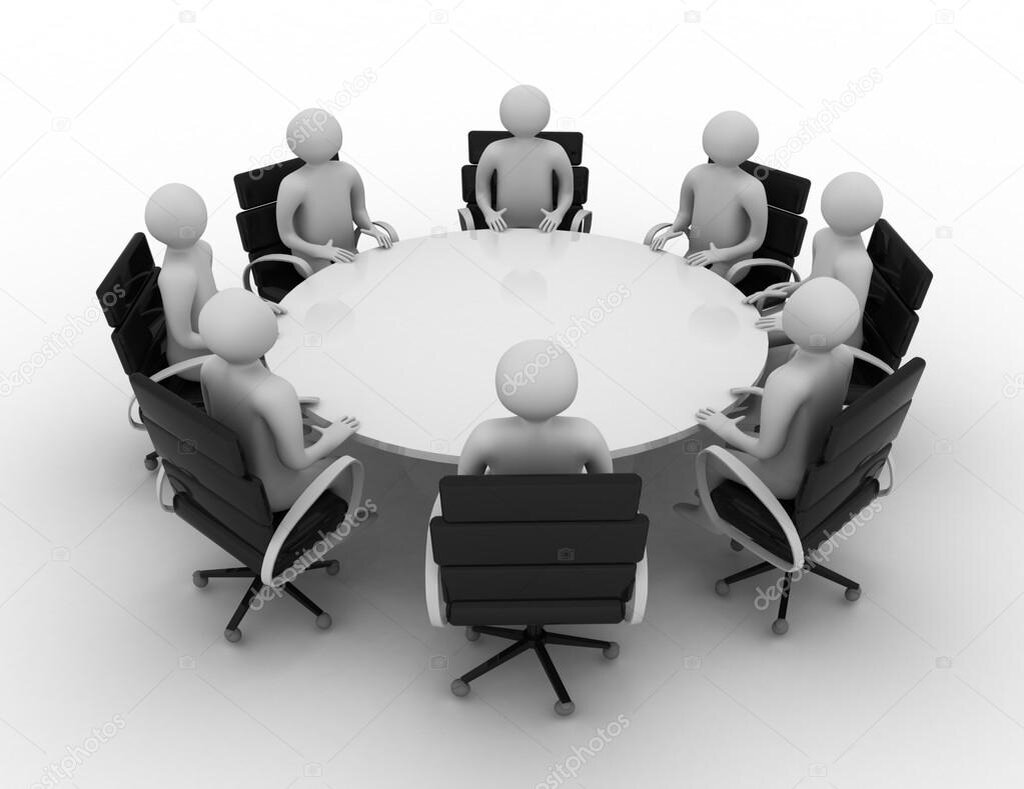 Три человека за круглым столом