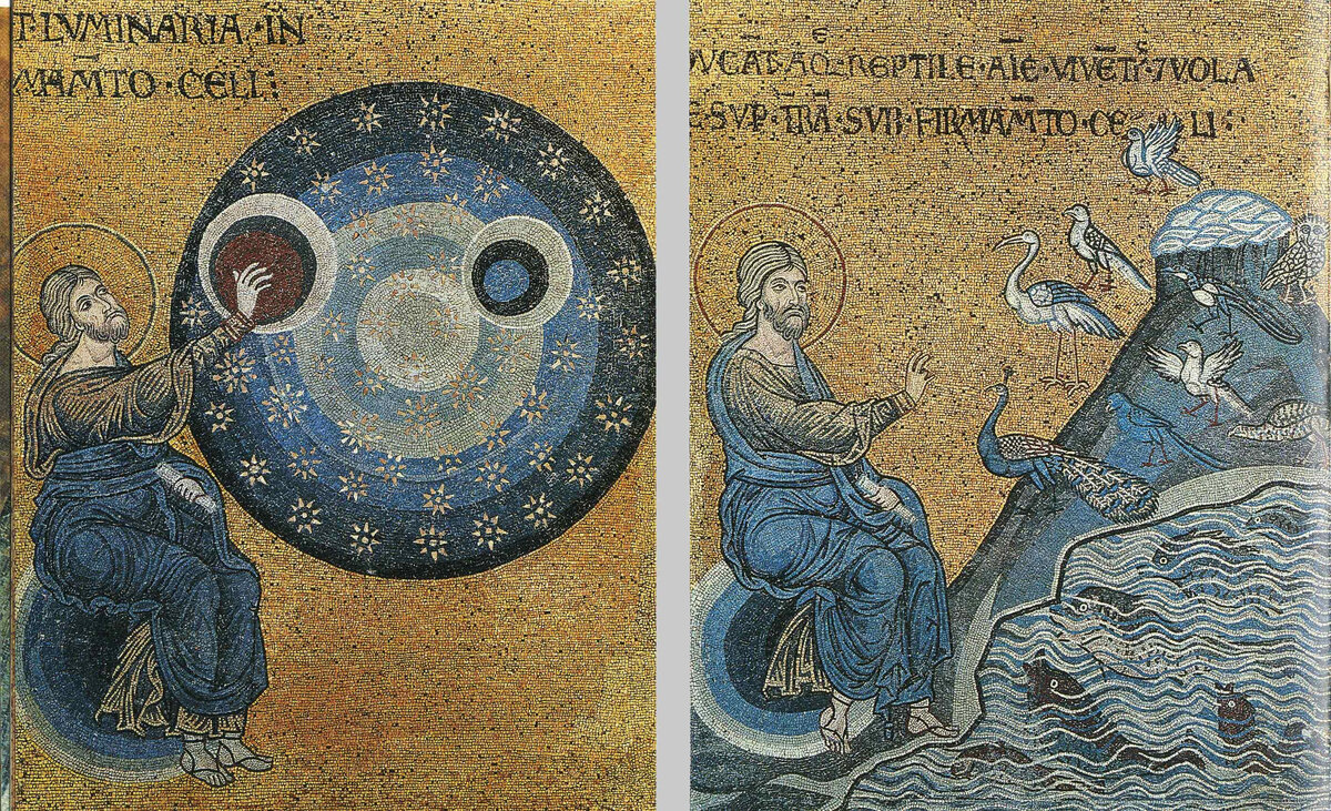 Икона Сотворение мира Шестоднев Византия