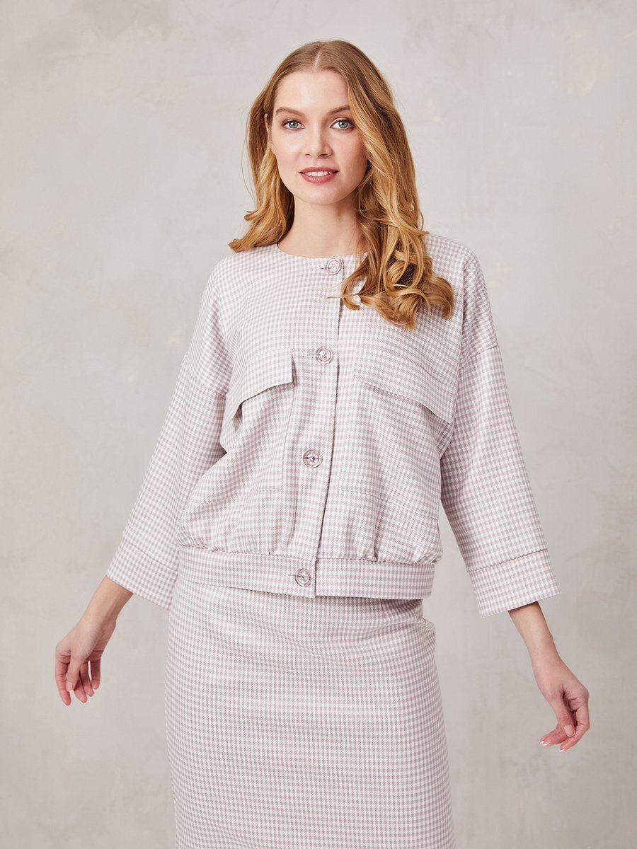 Жакет цвета пыльная роза с рукавами "летучая мышь" 1001DRESS арт. AB00087SP на OPEN-PRO